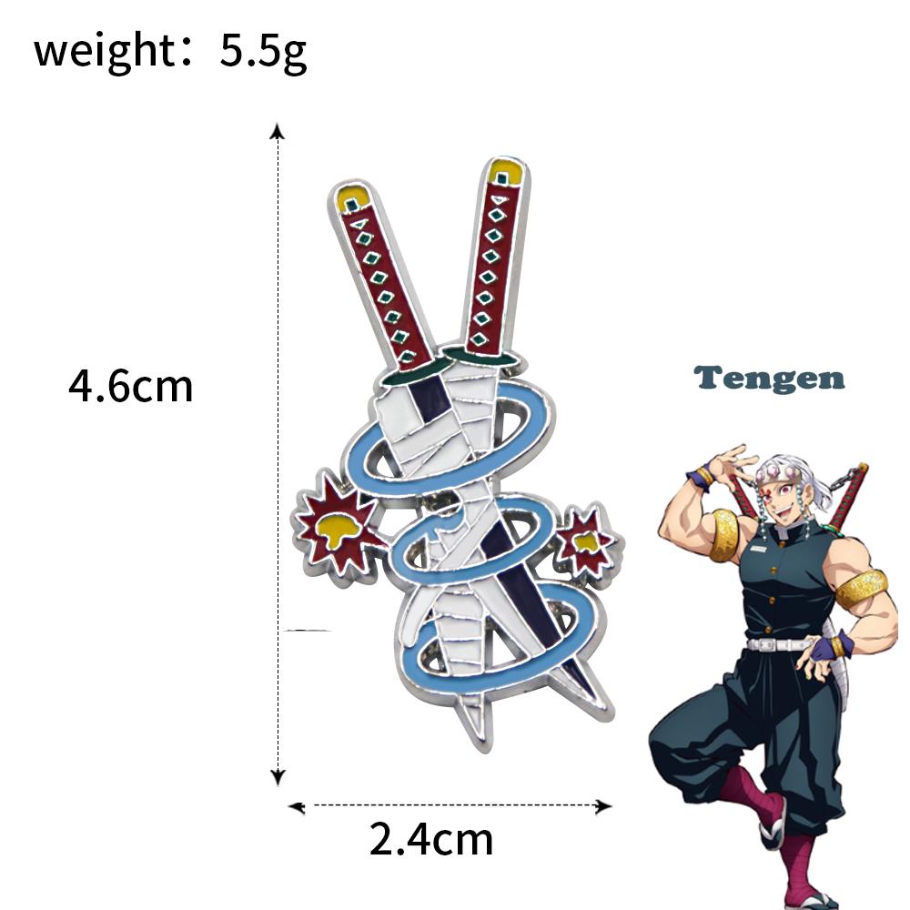 Anime Demon Slayer Pin Brooch Metal Enamel Fire Flame Butterfly Icon Blade Sword Badge Backpack Shirt Hard Lapel Pin Accessories