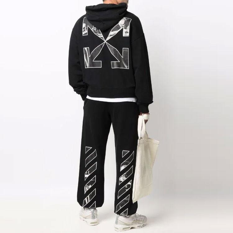 Off-White Толстовка Caravag Arrow Over Hoodie черного/белого цвета для мужчин OMBB037C99FLE0031001