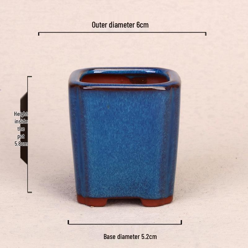 Zisha Ceramic Palm-Sized Succulent Pot for Living Room or Office, Breathable Bonsai Planter