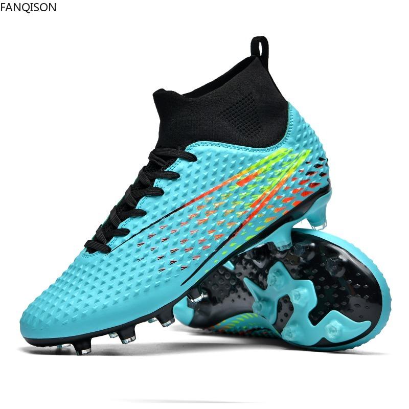 31-46 мужские высокие футбольные бутсы большого размера с длинными ногтями, противоскользящие детские футбольные бутсы из термопластичной резины с искусственным газоном