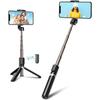 Bovon Perche Selfie Bluetooth, 3 En 1 Mini Trépied Smartphone Extensible Selfie Stick Monopode En Aluminium Avec Télécommande Sans F