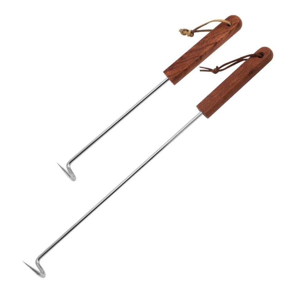 Heavy Duty BBQ Meat Flipper Hook Stainless Steel Meat Turner Tool Kitchen Barbecue