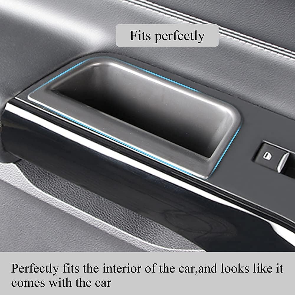 Vesul 4PCS Door Grab Tray Door Organizer Compatible With Ford Explorer 2024 2025 Armrest Phone Container Handle Ert ABS Tray Storage Box Glove