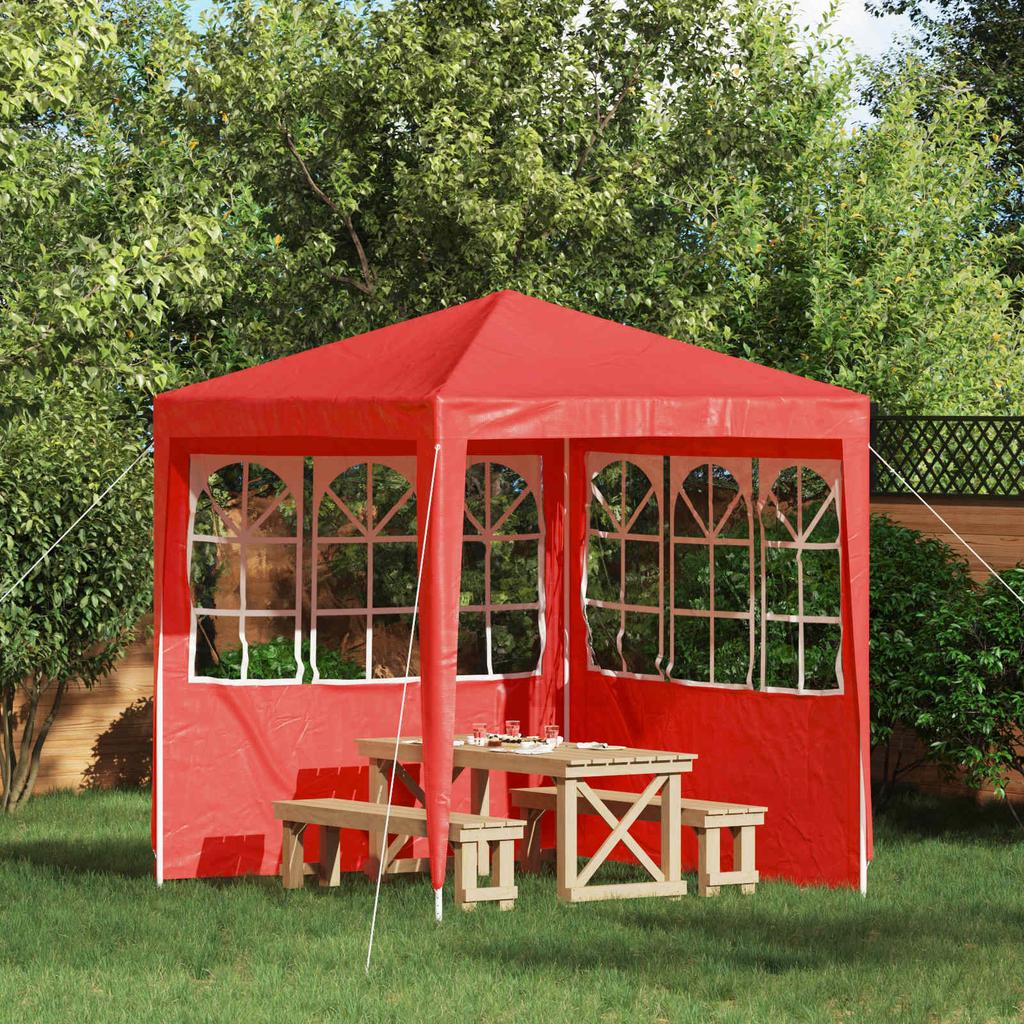 Party Tent Side Panel 2 pcs 200 x 195 cm Red PE and Steel