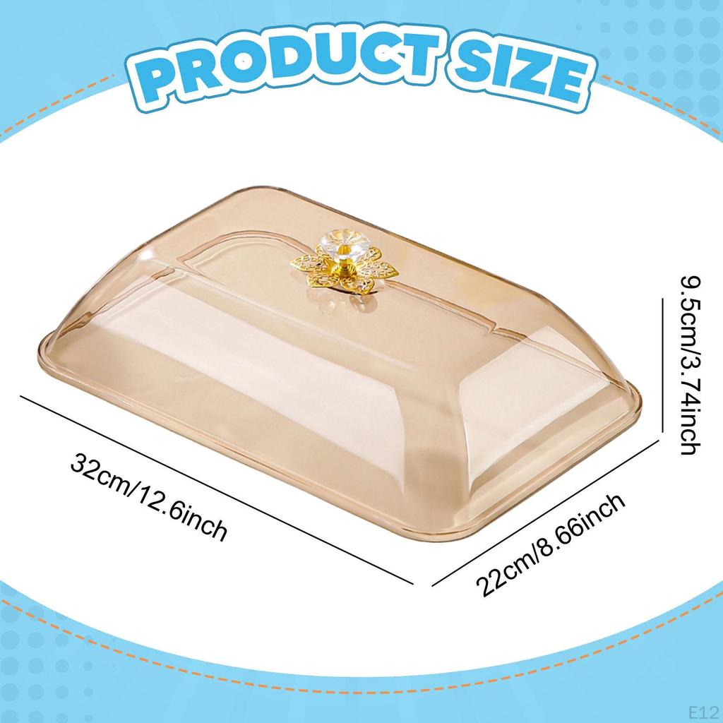 Cake Cover Food Rectangular Reusable with Handle Sturdy Lightweight Dome Lid Multifunctional