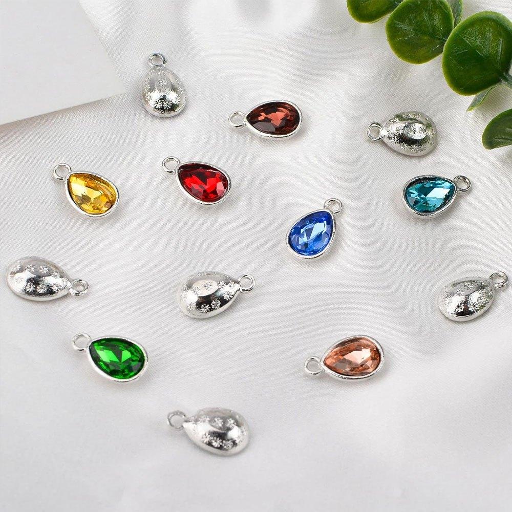 5/10/20 Сплав Стеклянный Кристалл Капля Подвеска Красный Синий Капля Воды Подвеска Ювелирные Изделия Ожерелье, Изготовление Браслетов Ювелирные Изделия