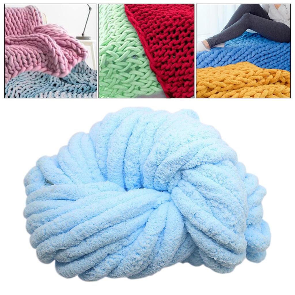 Толстая пряжа синель, моющаяся, мягкая, плюшевая пряжа, гигантский калибр 7, объемная пряжа для ручного вязания, одеяла, шарфа, поделок, вязания крючком