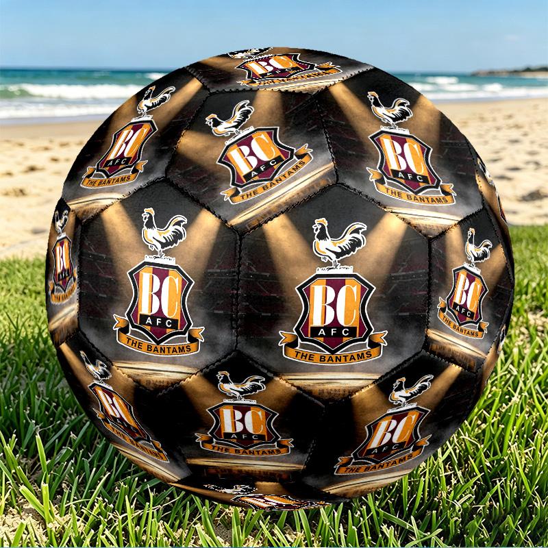 Футбольный мяч Bradford City AFC, размер 5. Износостойкий мяч из ПУ для матчевых тренировок и ежедневной практики. Подарок на день рождения для любителей футбола