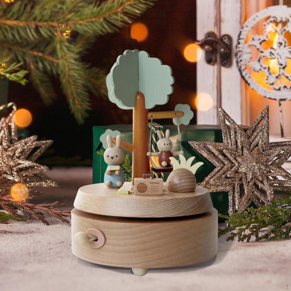 Вращающаяся музыкальная шкатулка Механический корпус Орнамент Настольное украшение