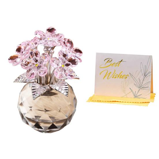 Фигурка Цветка из Искусственного Хрусталя Незабудка Подарок для Женщин Соболезнование Прозрачные Стеклянные Цветочные Украшения для Дня Святого Валентина Дня Рождения Украшение Стола