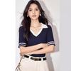 Summer Women's Casual Polo Shirt Ice Silk Knitted Short-sleeved T-shirt for Women