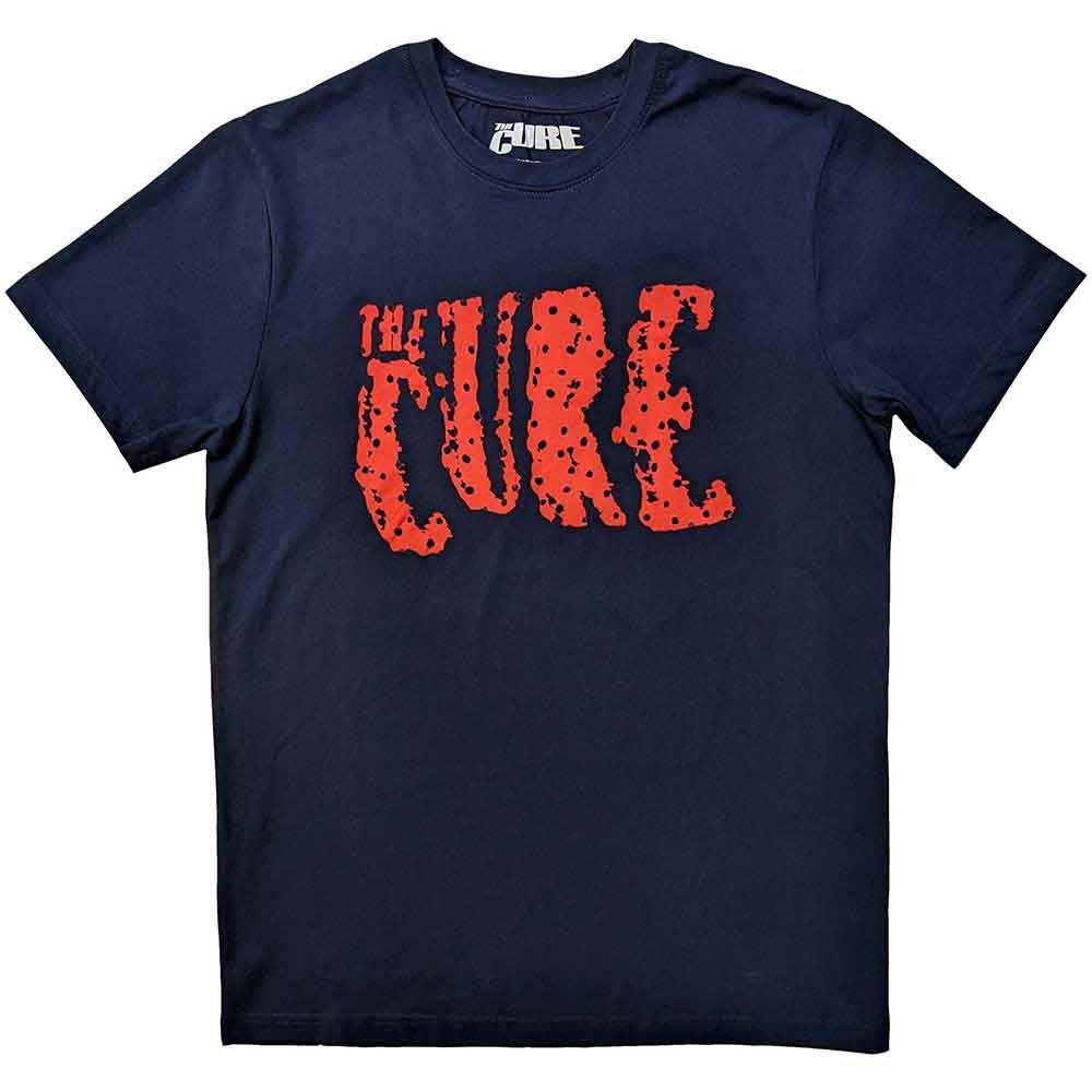 Men's Cure Logo T-shirt Medium Navy Blue