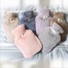 Natural Rubber Removable Cover Hot Water Bottle With Faux Fur Cover Hand Warmer Hot Water Bag