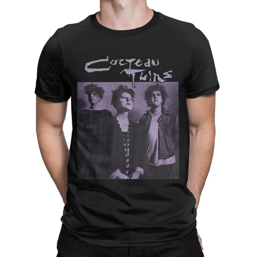 Awesome Cocteau Twins T-Shirts for Men Crewneck Pure Cotton T Shirts Short Sleeve Tees Printed Clothing