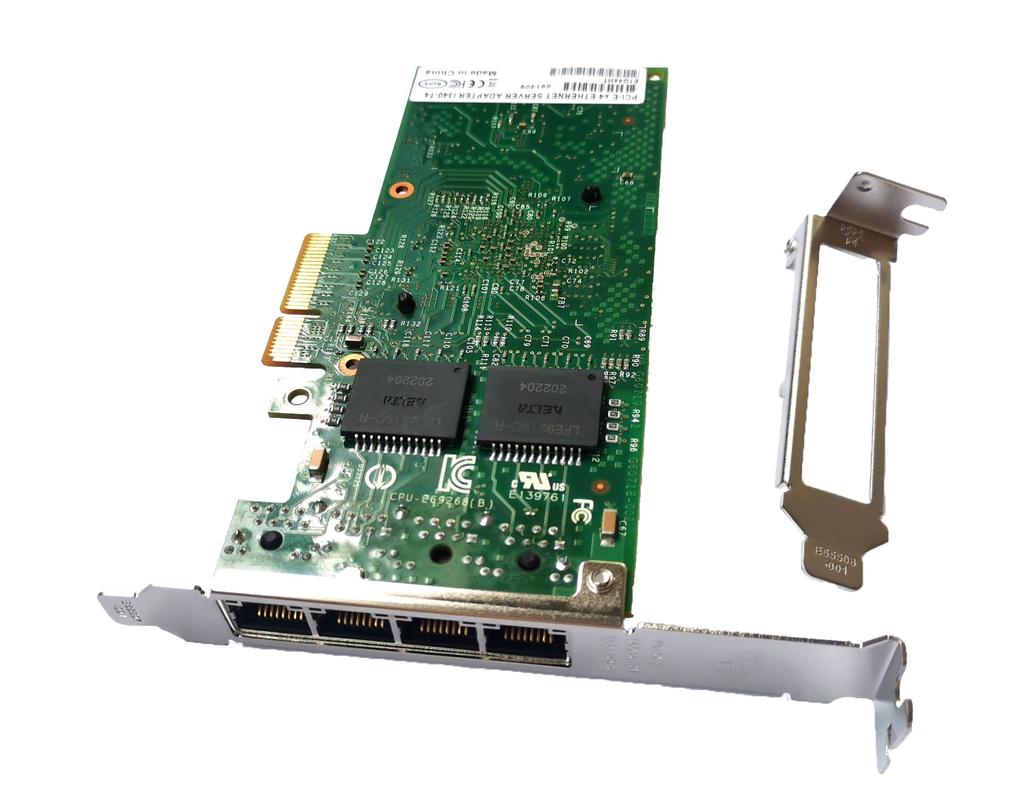 1GbE Ethernet Card Server Quad Copper Port x 4 Network Adapter E1G44HTBLK Intel 82580 Chip Compatible Low Profile Bracket Included For I340-T4 RJ-45