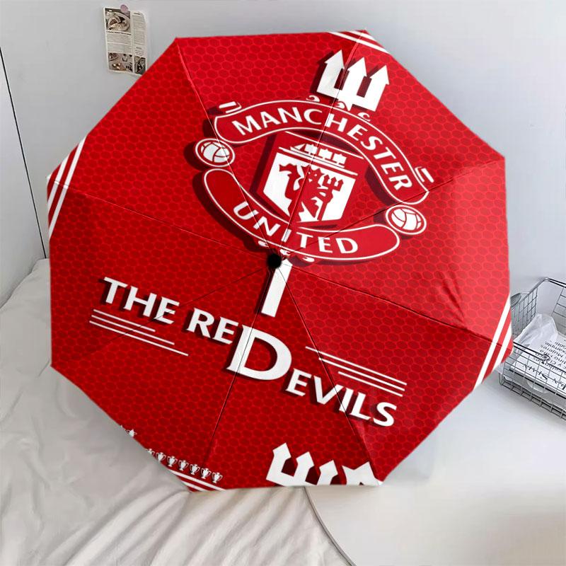 Man United, automatic folding umbrella, portable and foldable design, 8 ribs, a Christmas or birthday gift.