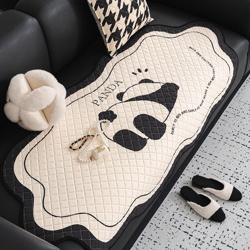 Летний латексный чехол на диван с принтом «гусиная лапка», декор, нескользящий коврик, чехол-протектор для дивана, универсальная неправильной формы диванная подушка