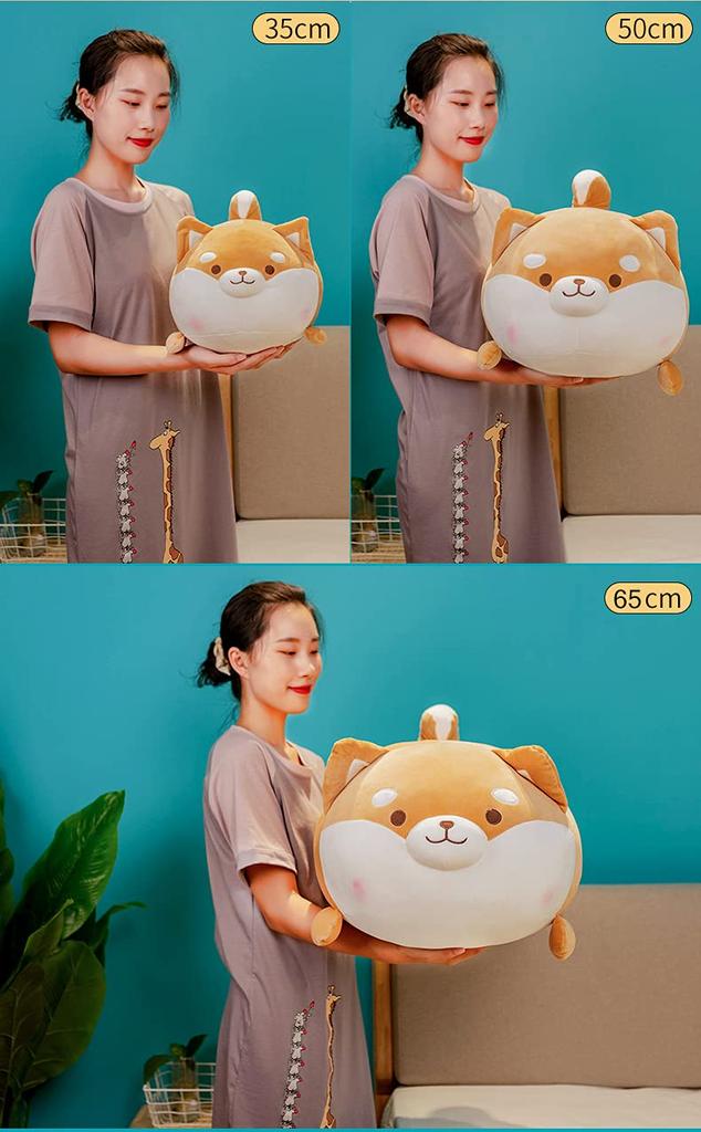 Homehalo Shiba Inu Plush Toy, Cute Shiba Inu Body Pillow, Realistic Dog Plush Toy, Super Squishy Plush Toy, Round Dog Cushion, Soft Sleeping Pillow,