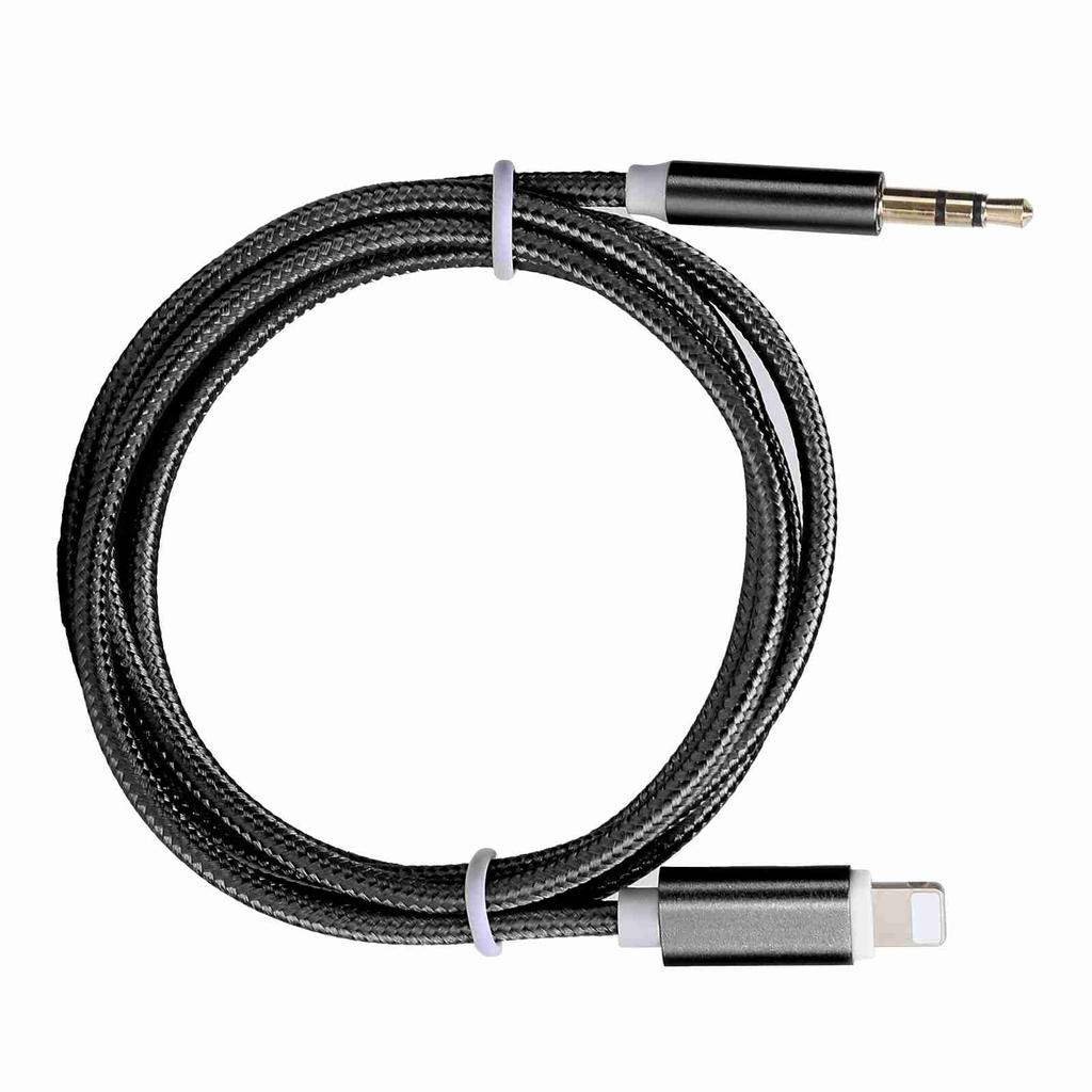Автомобильный AUX-кабель для IOS 12 3,5 мм AUX o для IOS Интерфейсный адаптер Нейлоновый плетеный кабель Черный