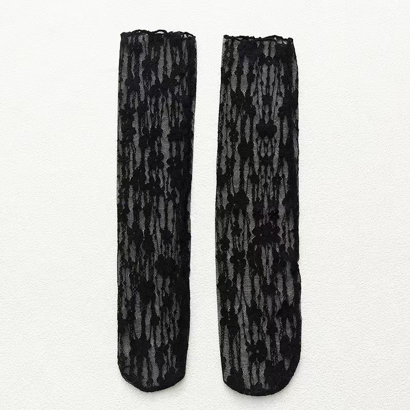 Женские носки Harajuku Ladies Breathable Transparent Floral Ladies Flower Ladies Sweet Mesh Fishnet Socks Soft Funny Socks Hosiery
