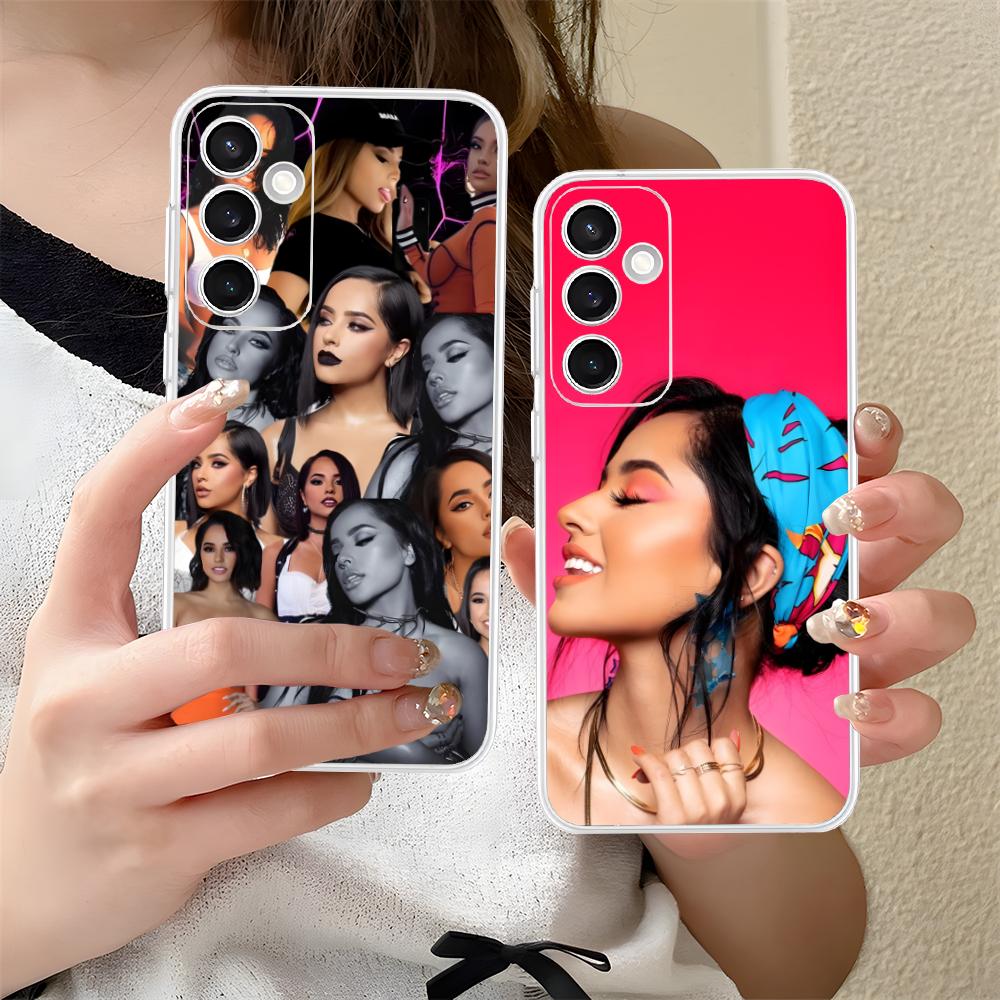 Модный прозрачный чехол для мобильного телефона Becky G для Samsung Galaxy S25 S24 S23 S22 S21Plus FE Ultra Красочная крышка