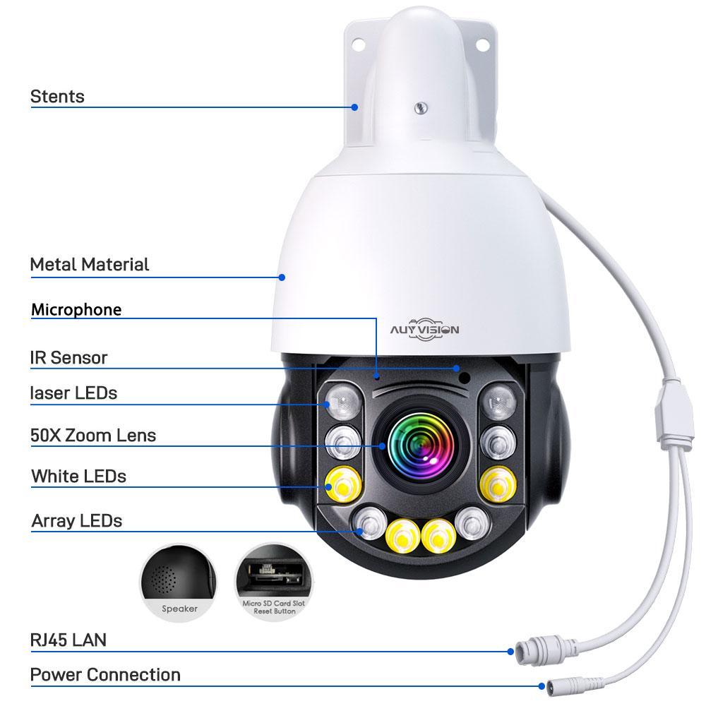 50X Optical Zoom AI Auto Tracking Outdoor 3840P 8MP 4K UHD POE IP Camera Speed PTZ Camera CCTV Security Video Surveillance XMeye