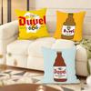 Protective D-Duvel Beer Cushion Cover Soft Short Plush Pillow Cover Smooth Cozy Texture Aesthetic Cushion Case Home Decor