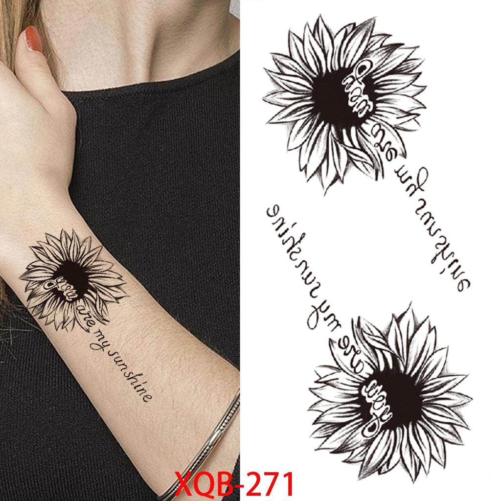 NEW 1 PC 210*114MM Cherry Blossom Fake Temporary Tattoo For Women Girl Watercolor Rose Flower Tattoos Flora Branch Chest Back Tatoo Paper Stickers