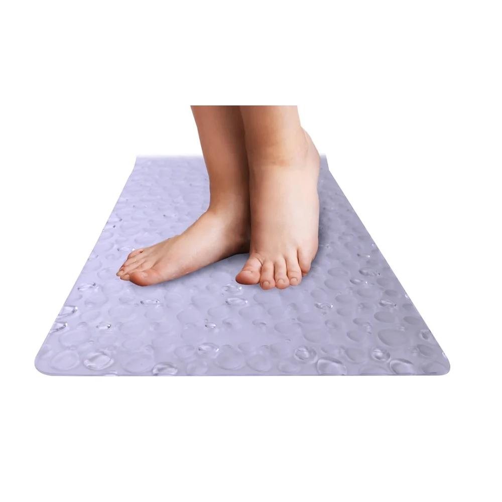 Non-Slip Vinyl Bathtub Mat with Suction Cups Textured Droplets Comfort Safe Shower and Bath Experience Easy Clean Regular Fit
