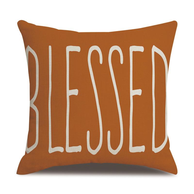 Подушка из льна на День благодарения, осенняя наволочка с принтом тыквы