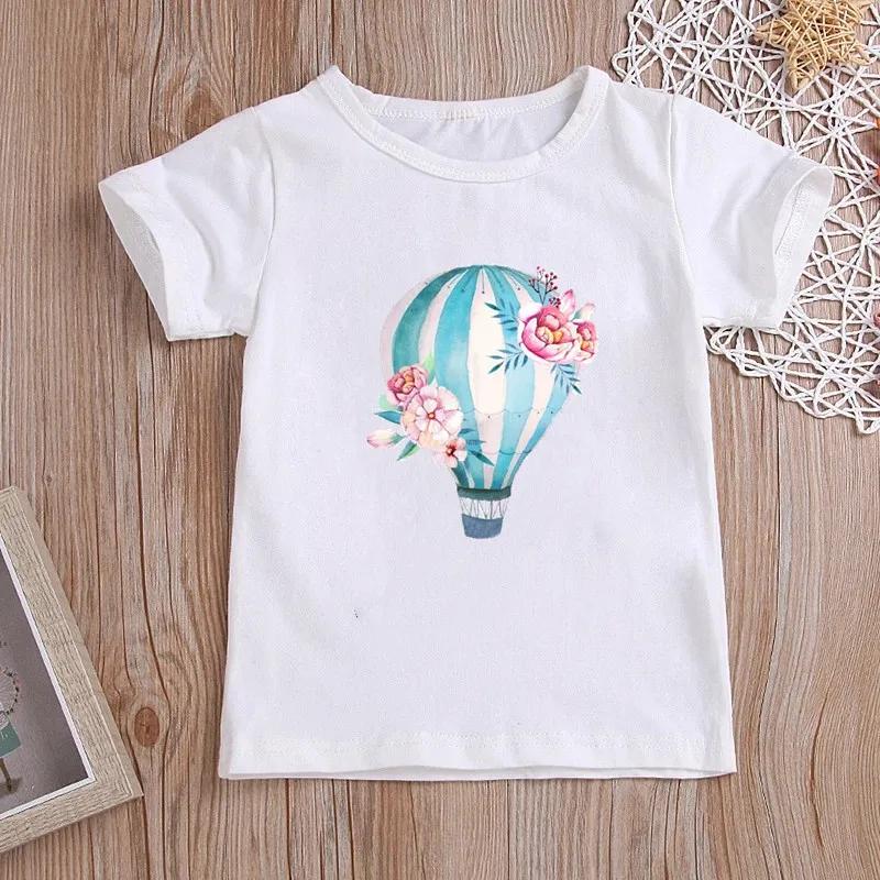 Kawaii Heart Balloon Cartoon Printed Summer Children's Fashion Cute Polyester Comfortable Top