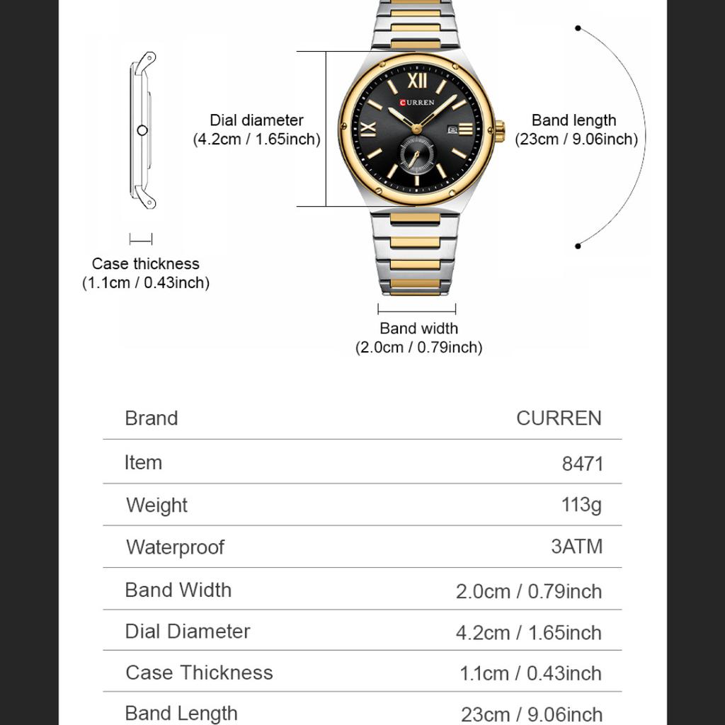 CURREN Роскошные часы Бизнес Водонепроницаемые Мужские часы Светящиеся Дата Нержавеющая сталь Квадратные Кварцевые Мужские часы Повседневные Бизнес Наручные часы