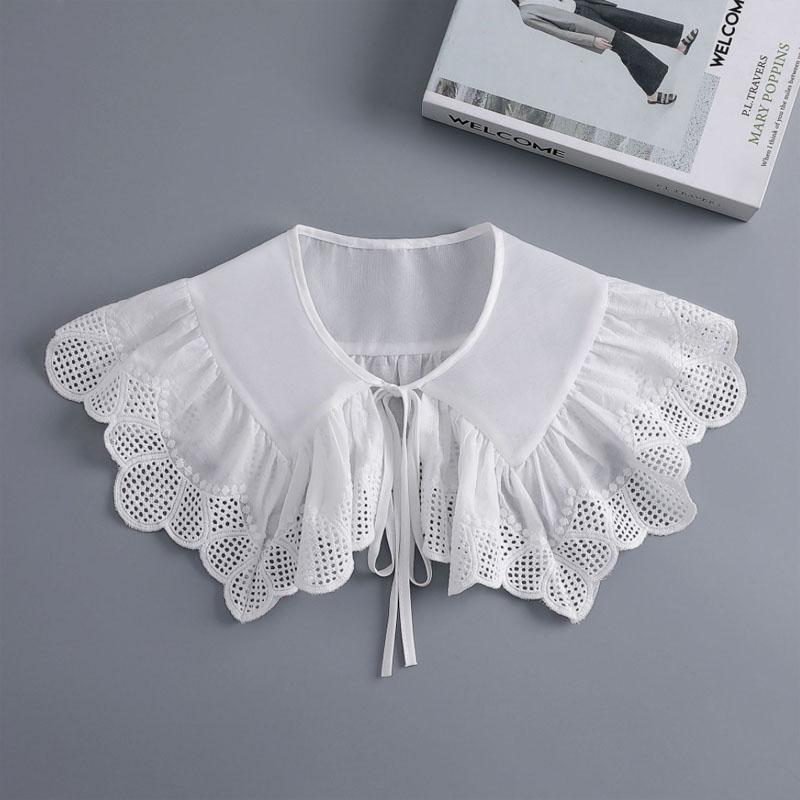 New Fake Victorian Stand Up Collar White Black Lace Collars Detachable For Women Blouse Lapel Shirt False Collar Woman