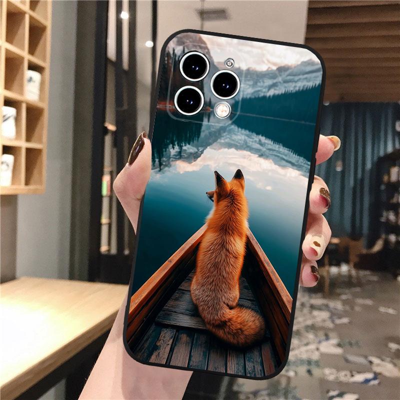 Чехол для телефона Carcasa Funda Для iPhone 17 Pro Max 17 Air 16 15 14 13 Pro Max 15 16 Pro 15Plus Милая лиса