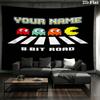 Pac-Man Custom Name Wall Tapestry Aesthetic Wall Hanging Printed Fabric Blanket Decorative Tapestries for Bedroom Living Room Home Decor
