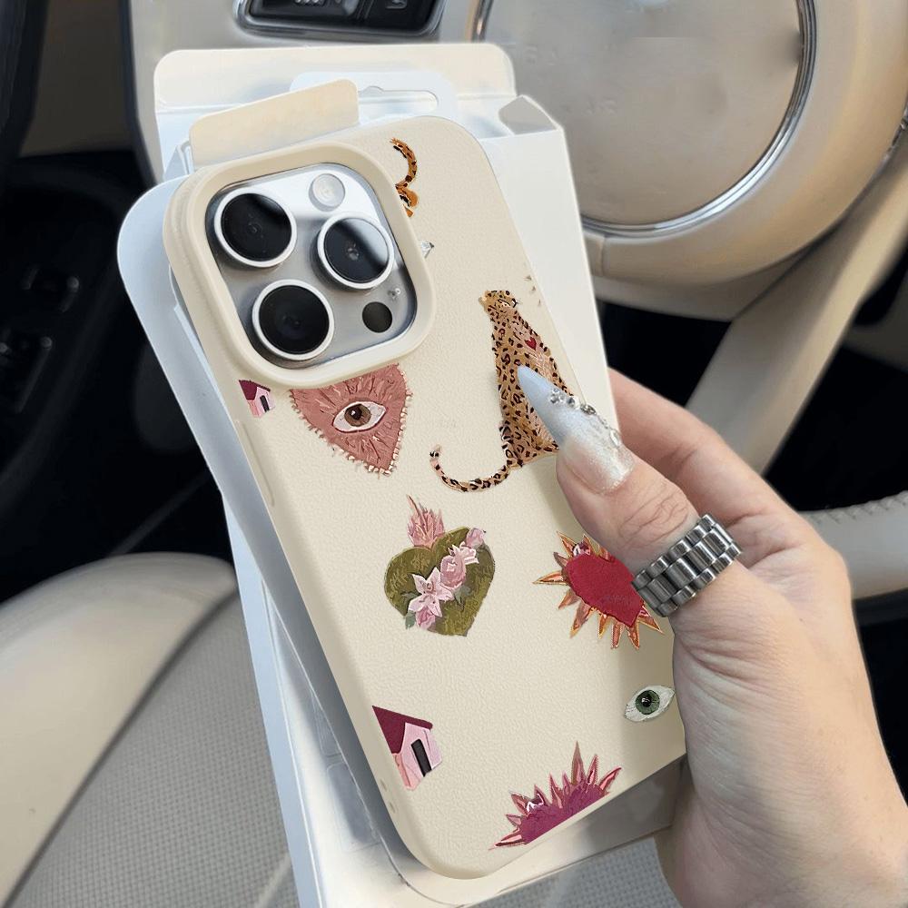 Skin-feel Phone Case for iPhone 11 13 16 Pro Max iPhone XR XS Max 14 15 Pro Max 12 13 Pro Max 16 Plus 13 Pro 14 Pro Cartoon Painted Macaron Colors