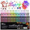Double Line Pen, 60-color Marking Pen Set, Glitter Drawing Pen, Suitable For Making Greeting Cards, DIY Handicrafts, Christmas, Valentine's Gifts,60ml