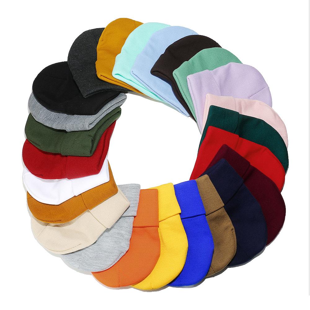 Высококачественная однотонная шапка из акриловой шерсти, теплая уличная шапка от холода, однотонная вязаная шапка, шапка-пуловер для мужчин и женщин