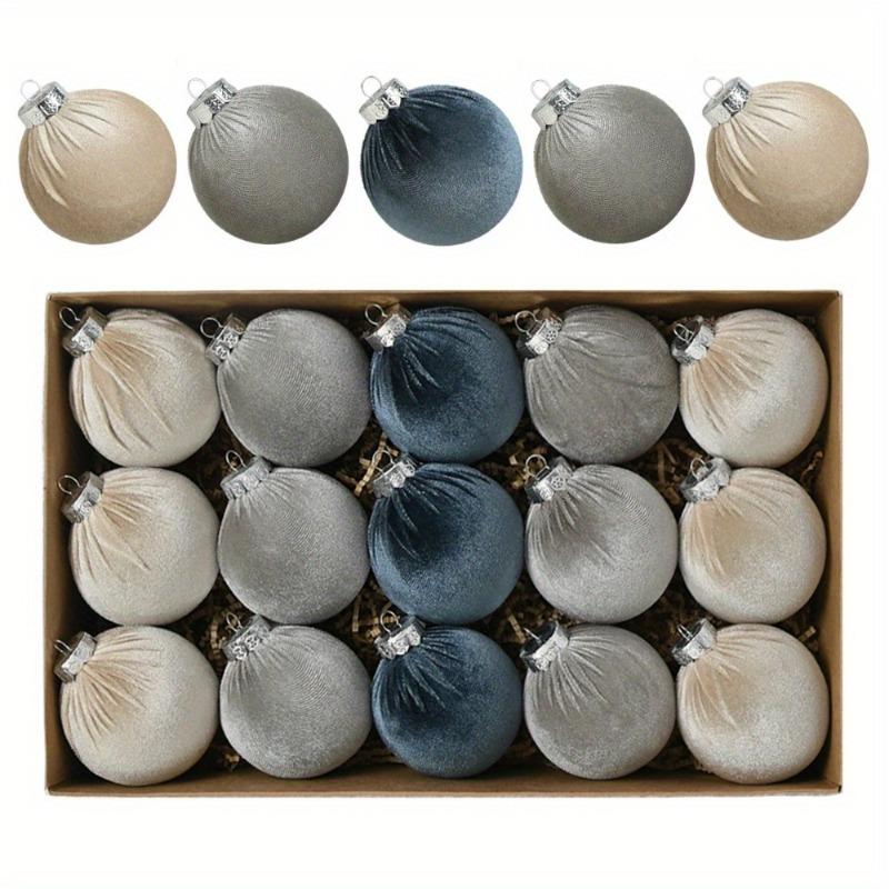 Рождественский шар Бархатный рождественский шар Рождественское украшение Подвеска Флок из бархатной ткани Рождественский шар Набор рождественских украшений