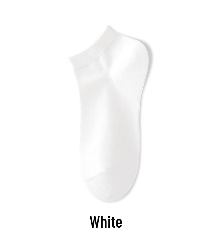 Мужские короткие носки из чистого хлопка - Всесезонные, Дышащие, Влагоотводящие, Устойчивые к запаху, Однотонные черные носки-лодочки, Весенне-осенний стиль