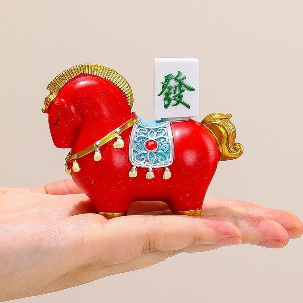Good Luck Resin Horse Statue Rotatable Desktop Ornament Creative Zodiac Horse Ornaments Home