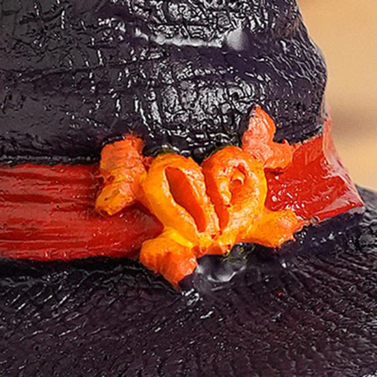 Mini Pumpkin Statue with Witch Hat Halloween Decoration Exquisite Workmanship Cute Pumpkin Figurine Table Festival Decoration