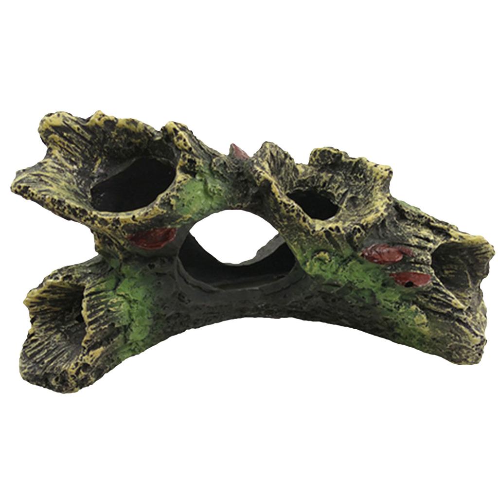 Fish Tank Escape Hole Multifunction Aquarium Hollow Log Decor Non-toxic Aquarium Dead Wood Decoration for Fish Tank Decor