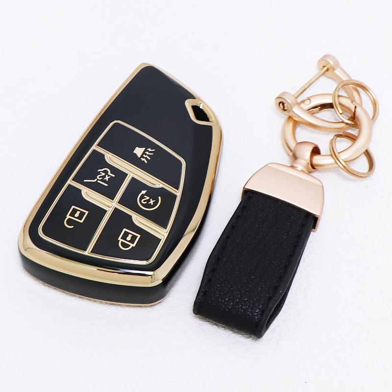 Для GMC Yukon Gold Edge ТПУ Чехол для Брелока Автомобильного Ключа Buick ENVISION S Plus Avenir Chevrolet Tahoe Suburban