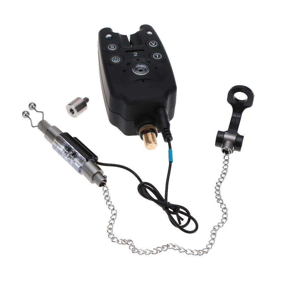 Беспроводная цифровая светодиодная сигнализация для рыбалки, 4 сигнализатора поклевки + 1 приемник с ЖК-экраном