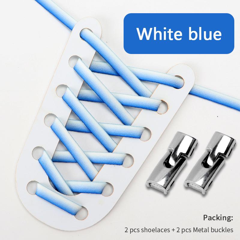 New Gradient Elastic Laces Sneakers Cross Locks Shoelaces Without Ties Kids Adult Sports No Tie Shoe Laces Rubber Bands Shoelace