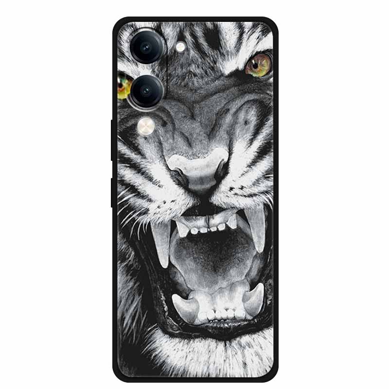 Чехол для Vivo iQOO Z10 Lite Силиконовый Черный ТПУ Funda Задняя крышка для iQOO Z10 Lite 5G I2409 Мягкий чехол Животное Coque IQOOZ10 Lite