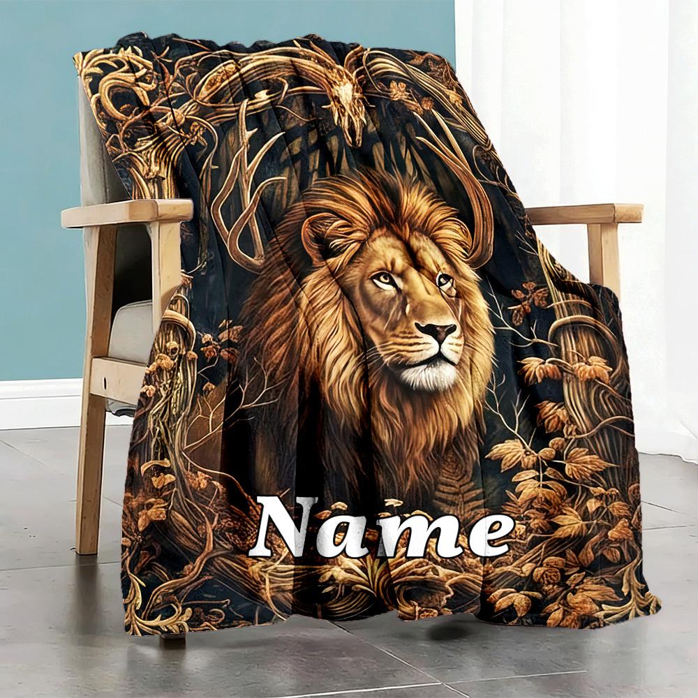 Lion Forest Home Customize Your Name Customize Your Name Blankets Comfortable Soft Lightweight Allseason Multipurpose Customize Your Name Blanket For