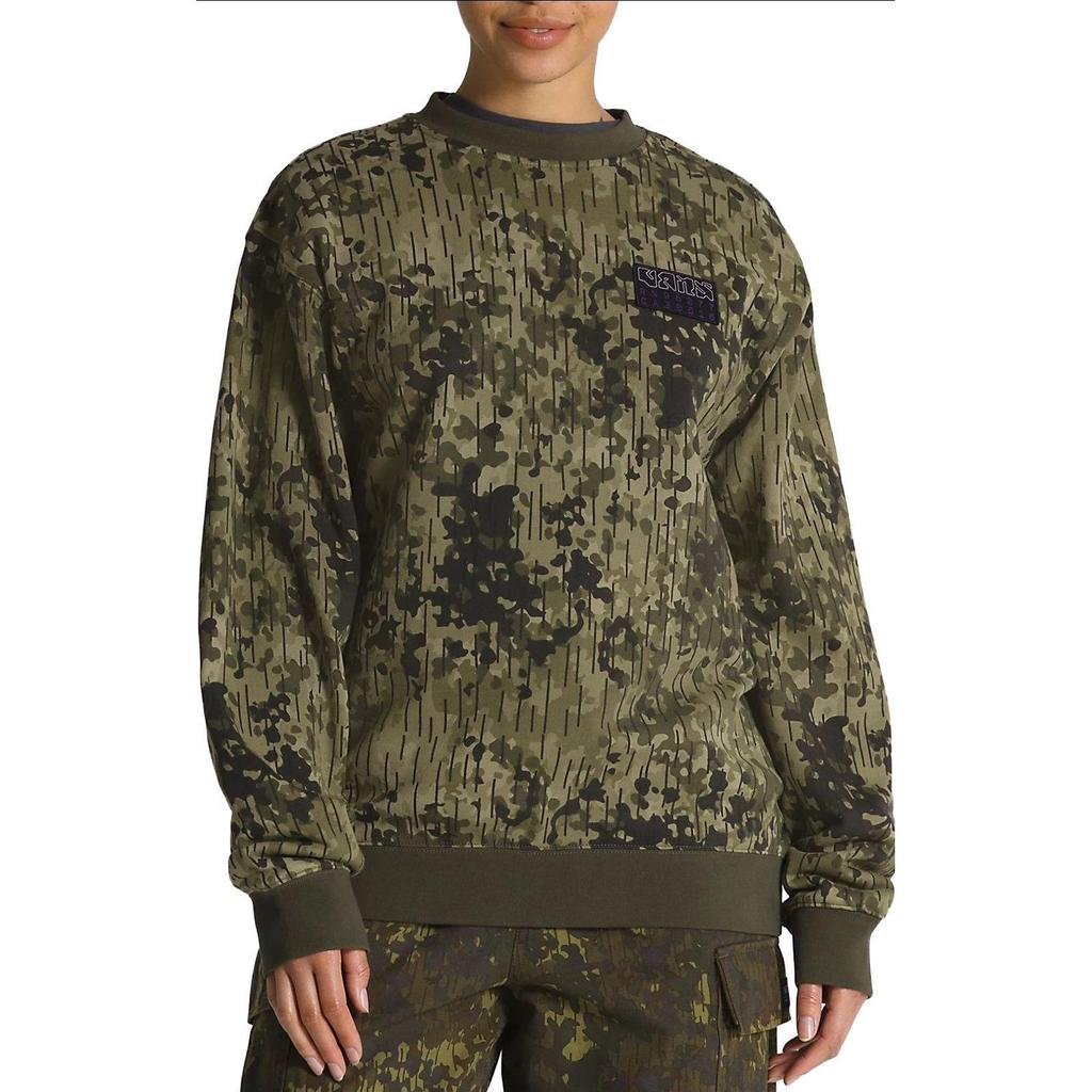 Vans Камуфляжный пуловер с круглым вырезом, мужские топы, зеленый VN0008UKCBI