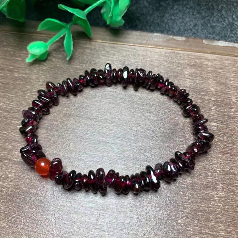 Браслет из натурального граната с кристаллами, очаровательный женский браслет, ювелирный подарок